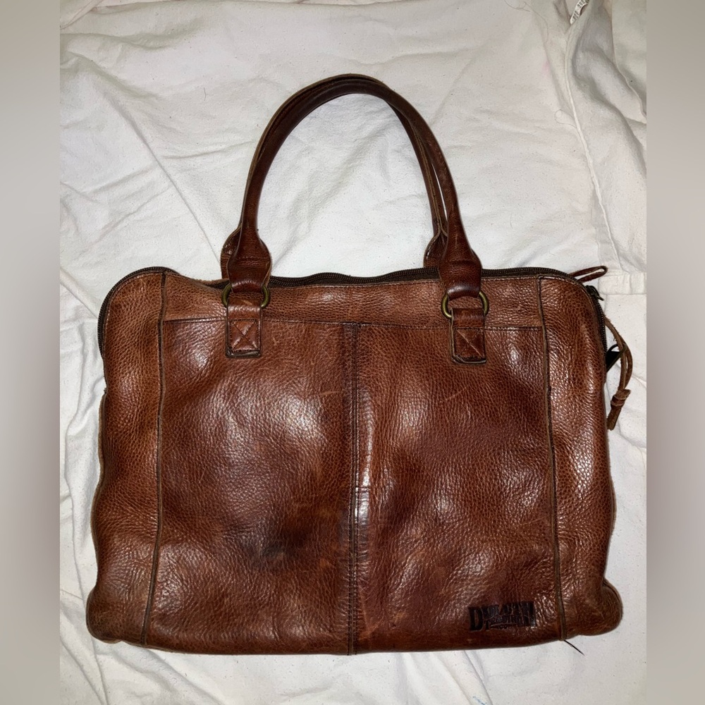 Duluth trading lifetime leather work bag satchel laptop case briefcase men purse - Picture 6 of 7